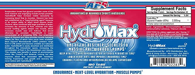 APS Nutrition HydroMax Label