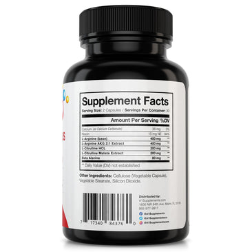 Ayone Nutrition L-Arginine Plus Supplement Facts