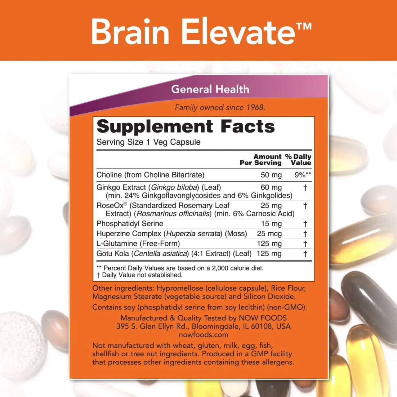 Now Brain Elevate supplement facts