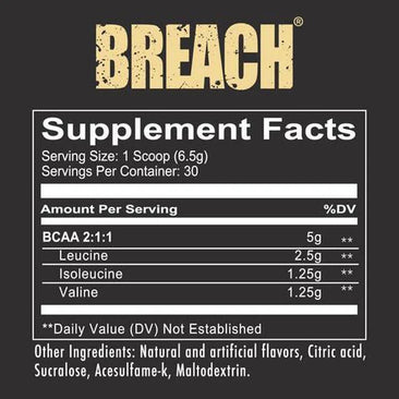 Redcon1 Breach Supplement Facts