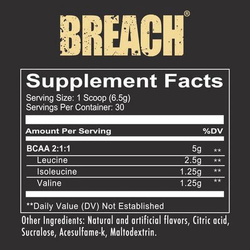 Redcon1 Breach Ballistic Supplement Facts