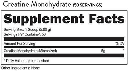 DAS Labs Bucked Up Creatine Monohydrate Supplement Facts