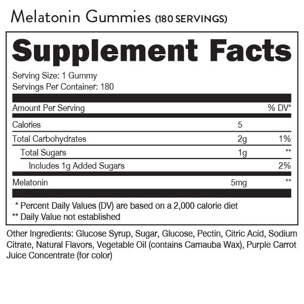 DAS Labs Bucked UP Melatonin Gummies Supplement Facts