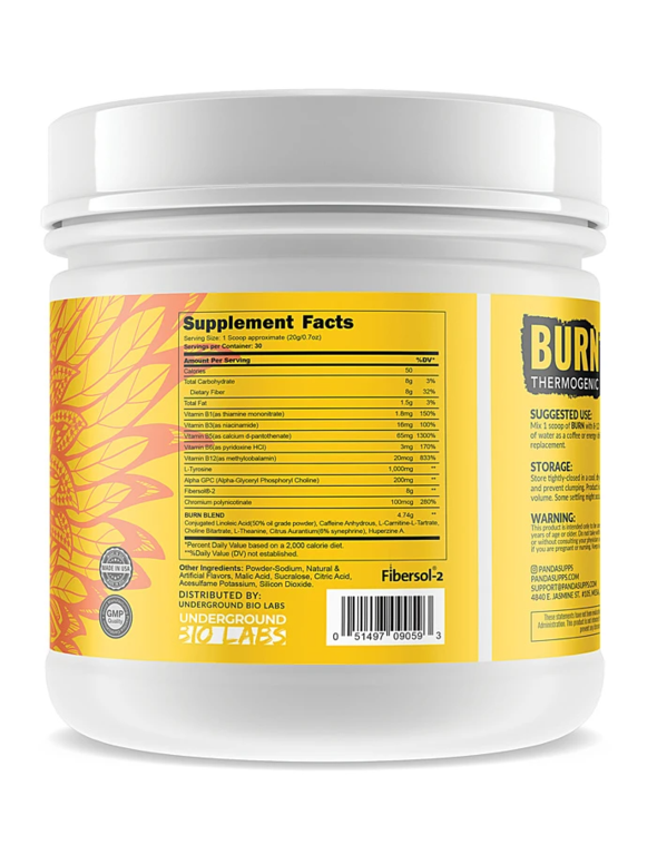 Panda Supplements Burn Thermo Supplement Facts