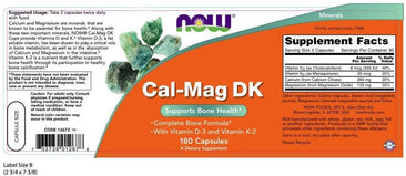 Now Cal-Mag DK supplement facts