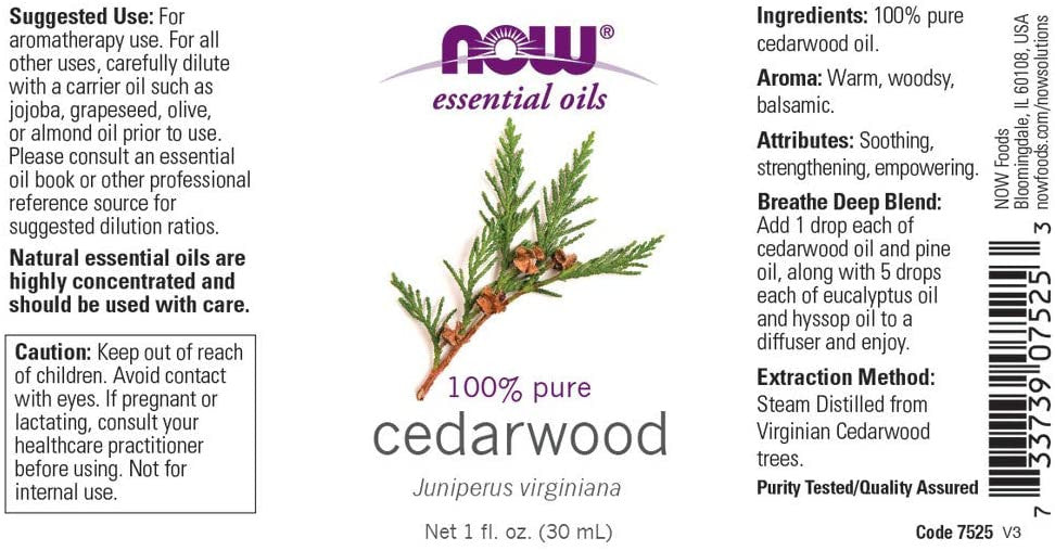 Now Cedarwood Oil supplement facts