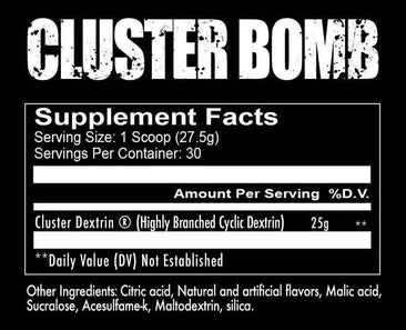 Redcon1 Cluster Bomb Supplement Facts