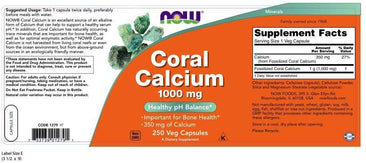 Now Coral Calcium 1000mg supplement facts