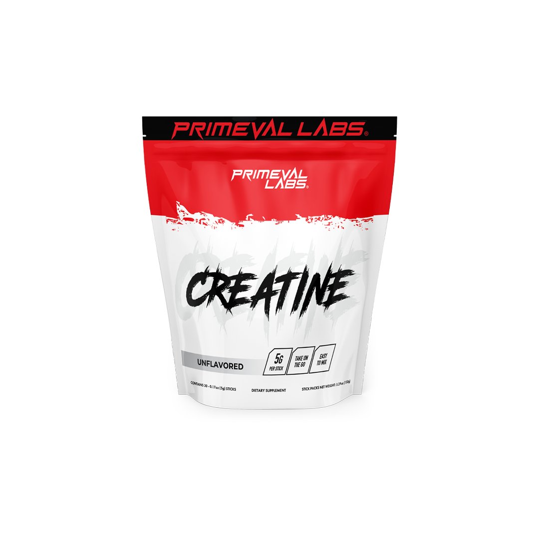 Primeval Labs Creatine  white, red and black front package