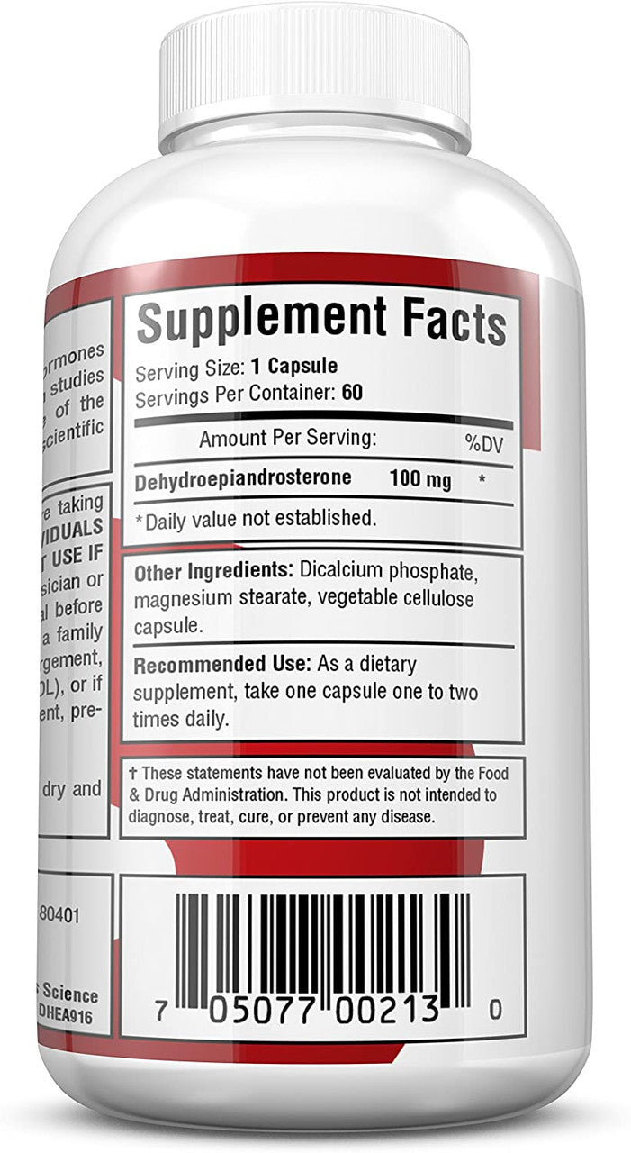 AST DHEA 100mg supplement facts bottle