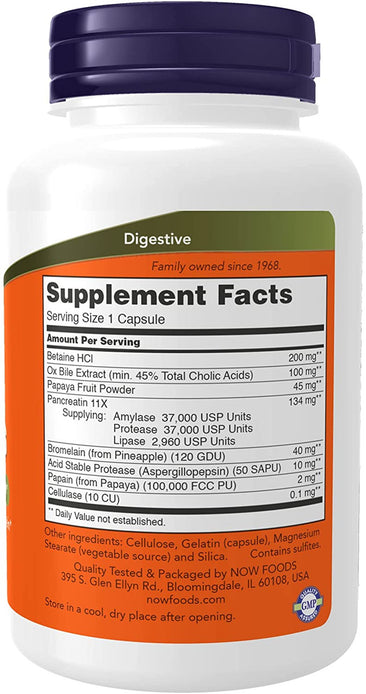 Now Super Enzymes supplement facts