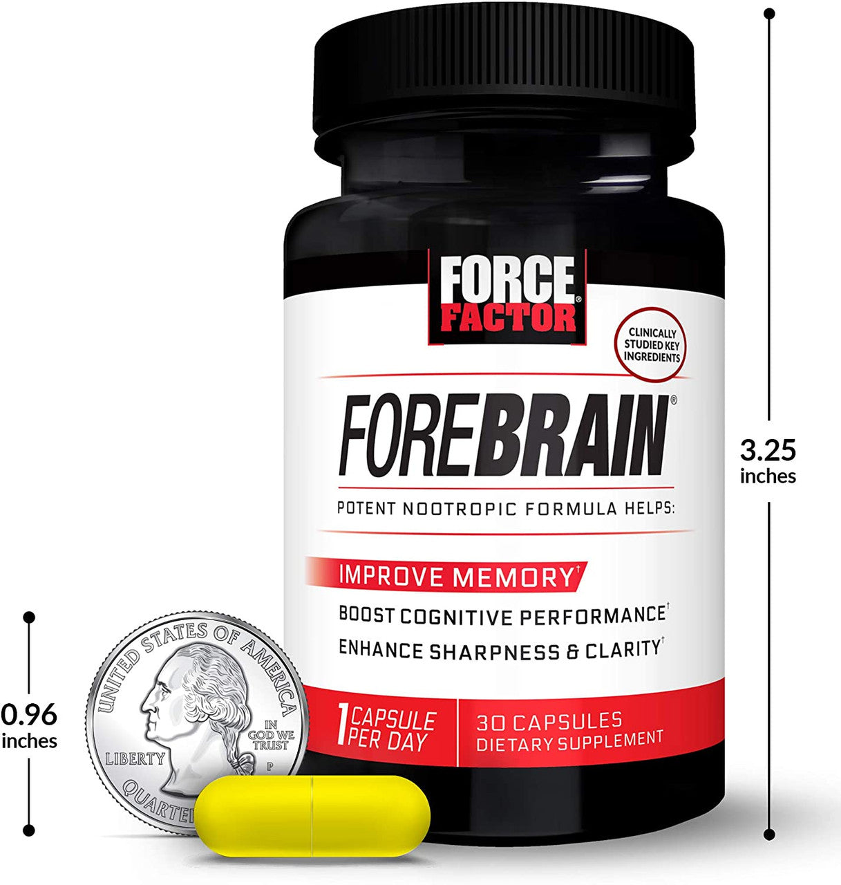Force Factor ForeBrain actual capsule size