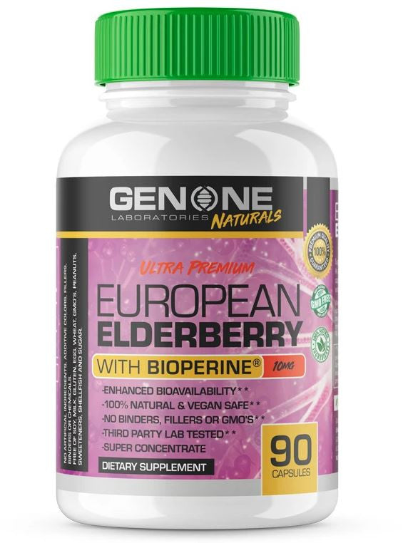 GenOne Laboratories European Elderberry With Bioperine Bottle