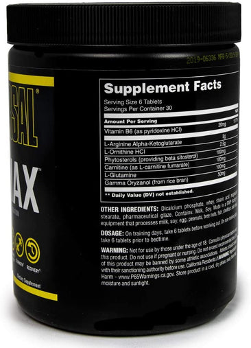 Universal Nutrition GH Max Right Side of Bottle