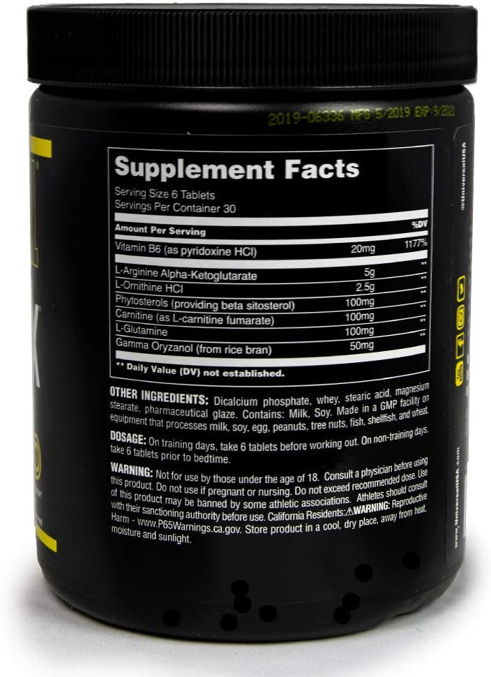 Universal Nutrition GH Max Supplement Facts on Bottle