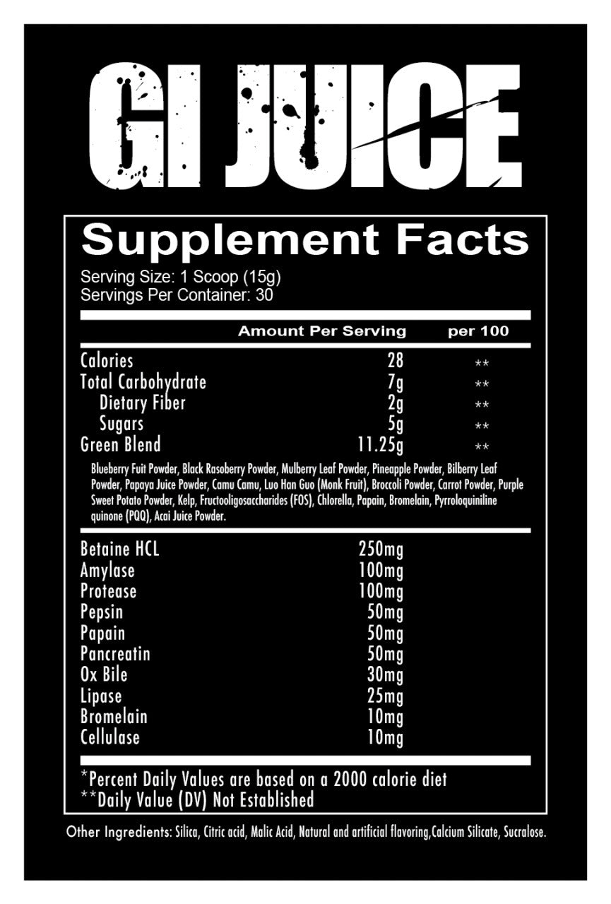 Redcon1 GI Juice Supplement Facts