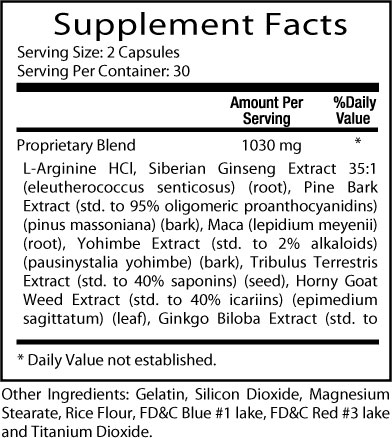 Colossal Labs Sex Cycle supplement facts