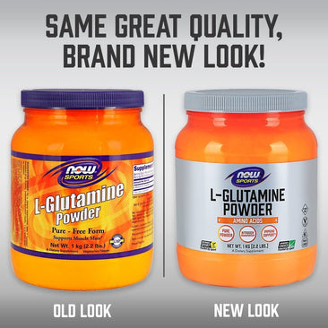 Now L-Glutamine Powder old and new