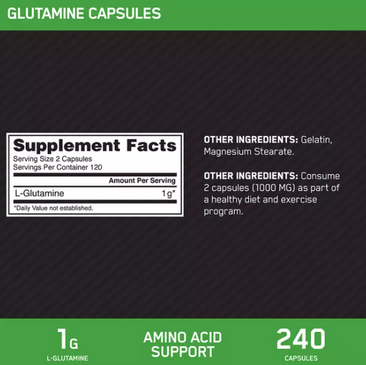 Optimum Nutrition Glutamine 1000  Supplement Facts