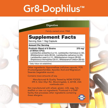 Now Gr8-Dophilus supplement facts