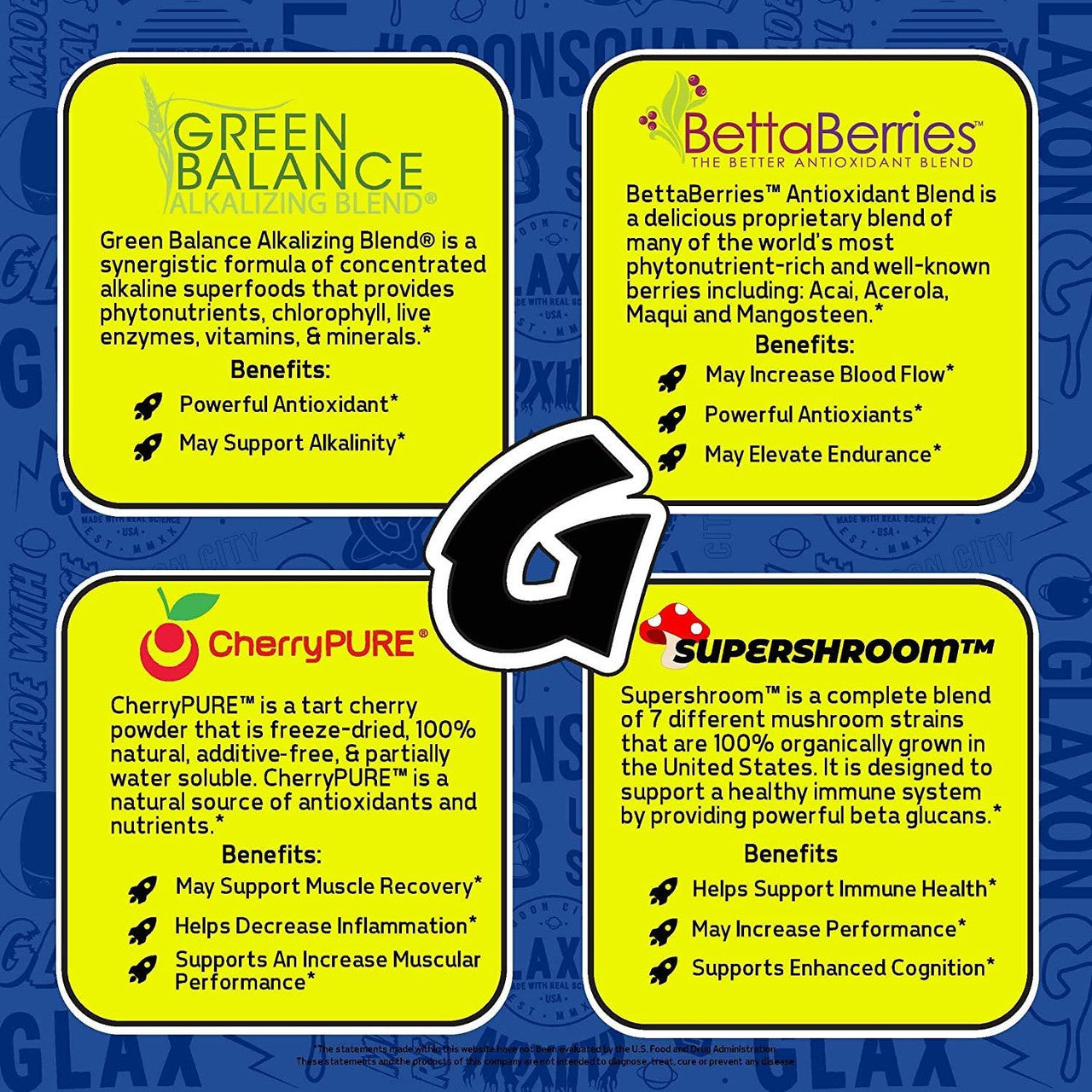 Glaxon Super Greens brand information