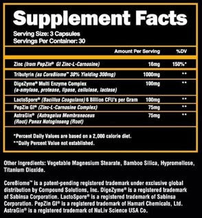 Alpha Lion Superhuman Gut supplement facts