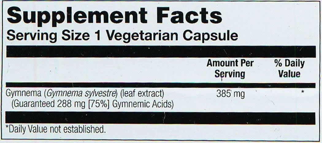 Solaray Gymnema Supplement Facts