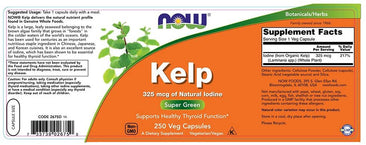 Now Kelp 325 MCG supplement facts