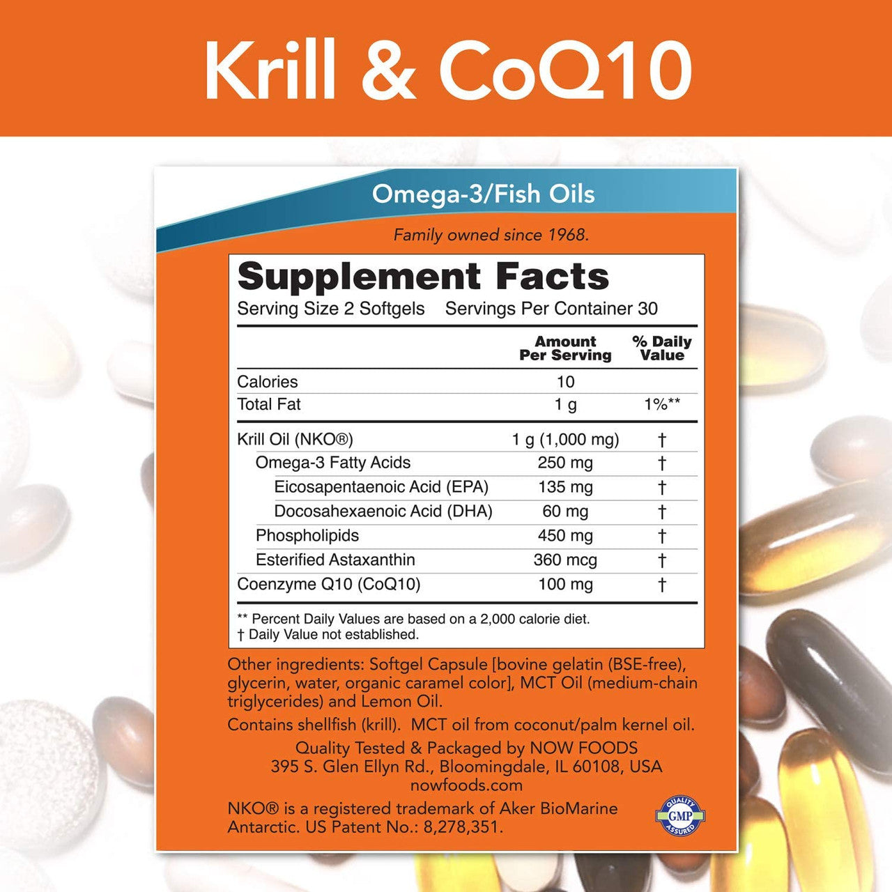 Now Krill & CoQ10 supplement facts