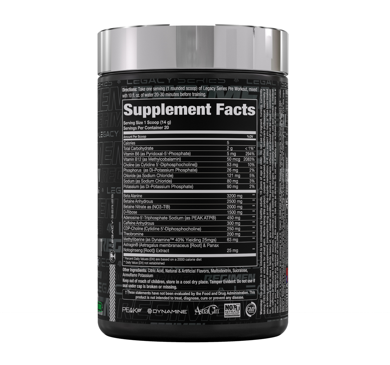 Alpha Prime Legacy Pre-Workout Supplement Facts