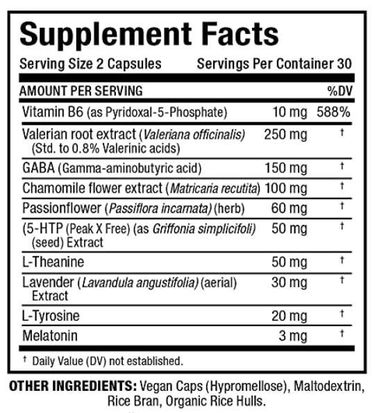 ALLMAX Nutrition Lights Out Sleep Supplement Facts