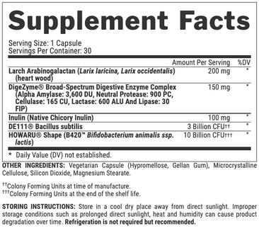 Nutrex Research Lipo-6 Black Probiotic Supplement Facts