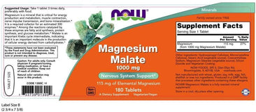Now Magnesium Malate label