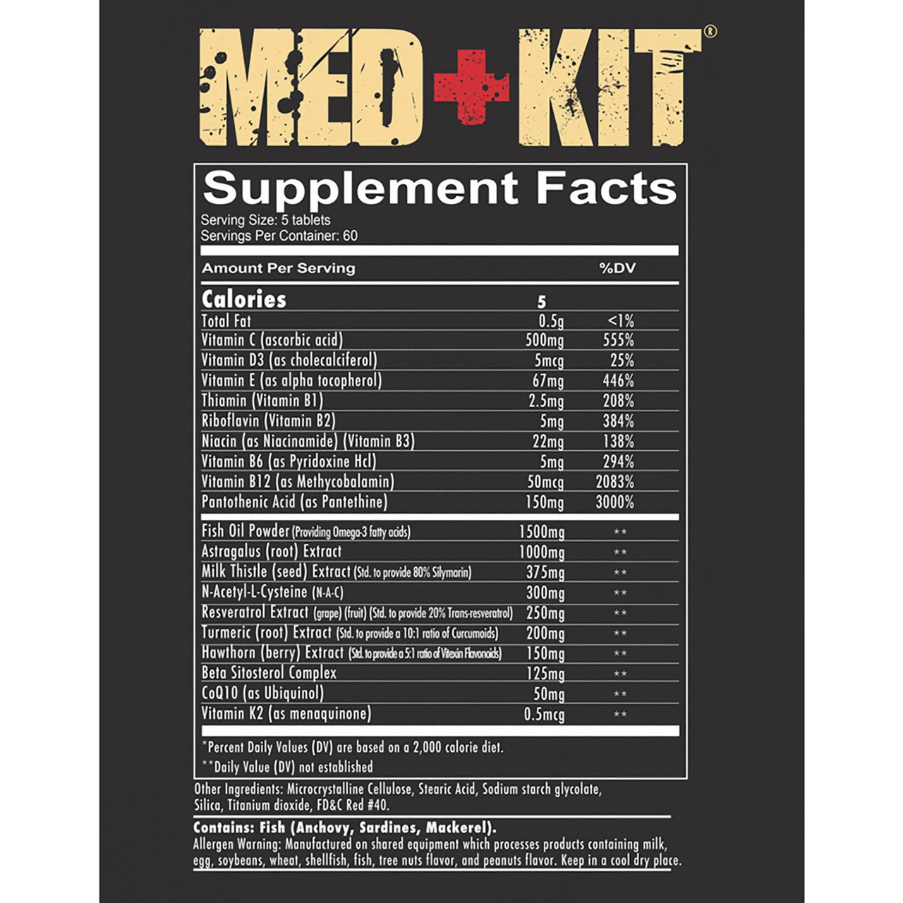 Redcon1 Med+Kit Supplement Facts