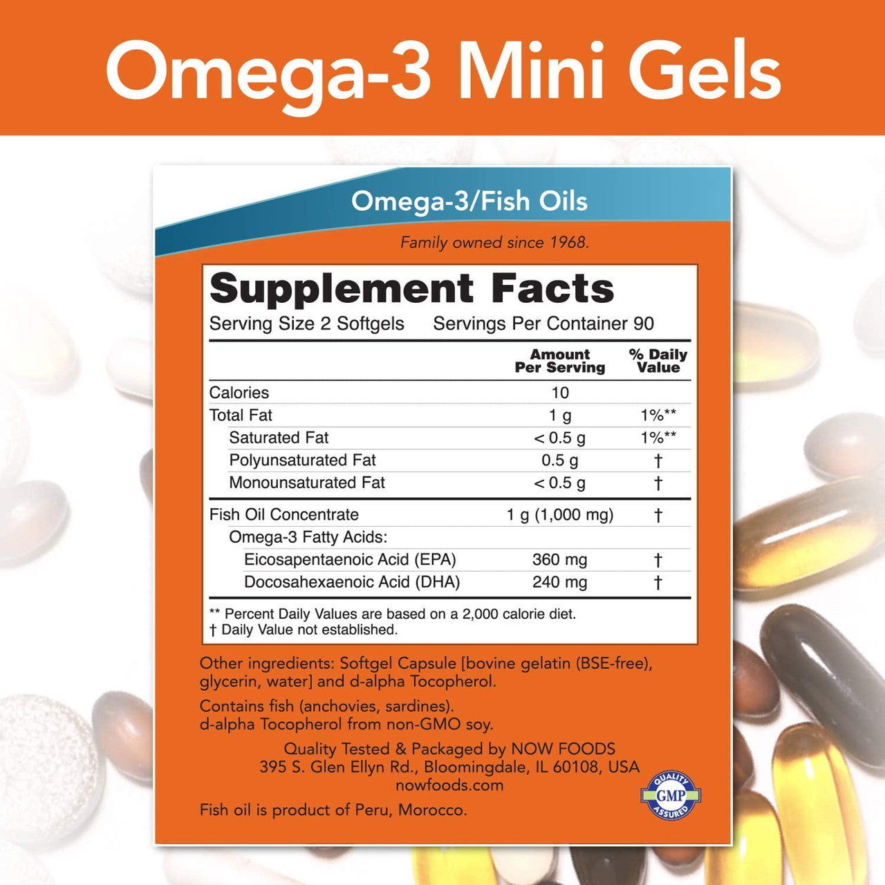Now Omega-3 Mini Gels supplement facts