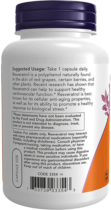 Now Natural Resveratrol 200 mg directions
