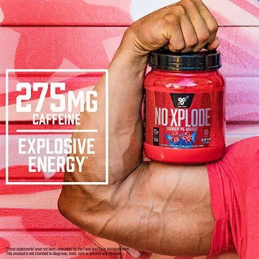 BSN N.O. XPLODE Pre-Workout Igniter in a muscle