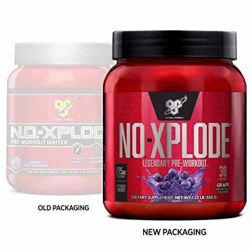 BSN N.O. XPLODE Pre-Workout Igniter old and new