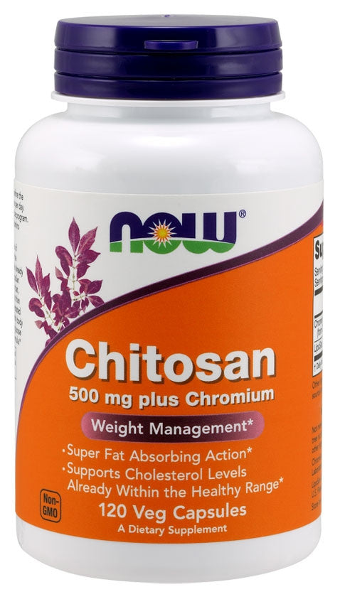 Now Chitosan 500 mg Plus Chromium Bottle