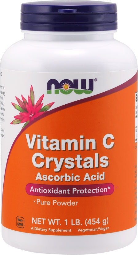Now Vitamin C Crystals Ascorbic Acid Bottle