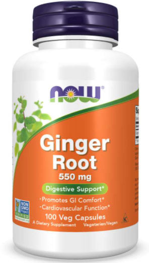 Now Ginger Root 550mg Bottle