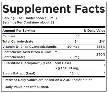 Now Triple Strength L-Carnitine Supplement Facts