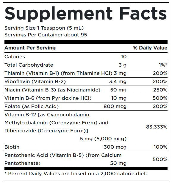 Now Ultra B-12 Liquid Supplement Facts