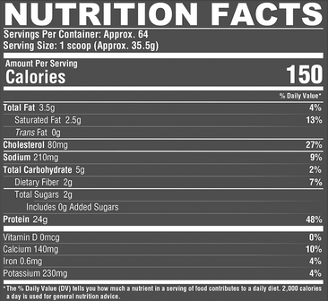 Nutrex Research 100% Premium Whey Protein Supplement Facts