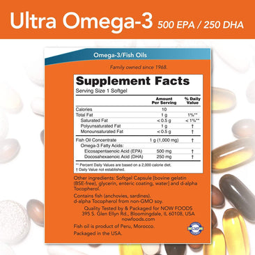 Now Ultra Omega-3 supplement facts
