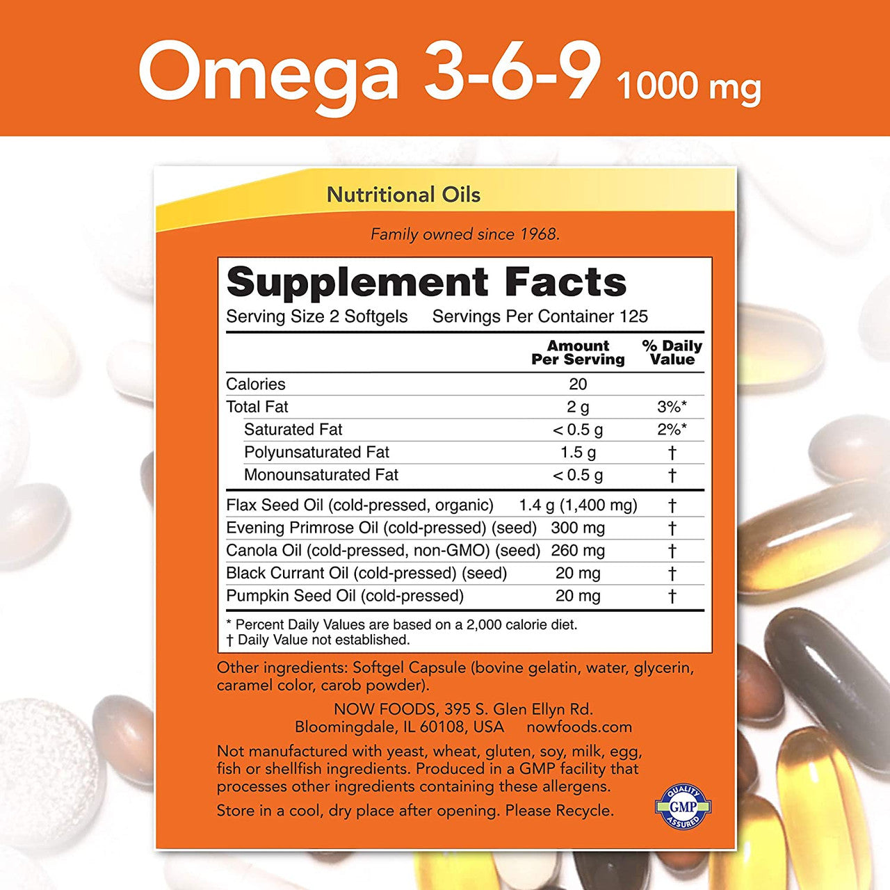 Now Omega 3-6-9 supplement facts