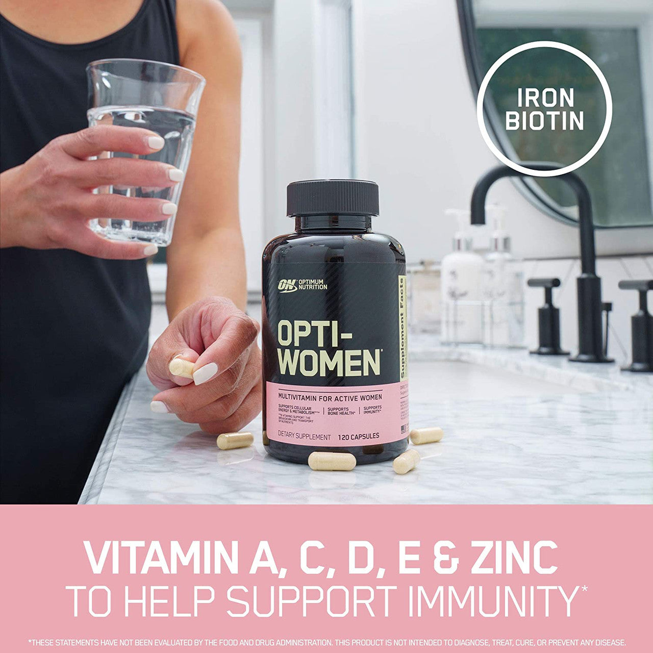 Optimum Nutrition Opti-Women  Product Highlights Vitamin A, B, C, D, E and Zinc