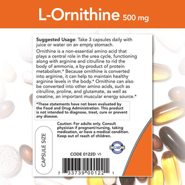 Now L-Ornithine 500 mg directions