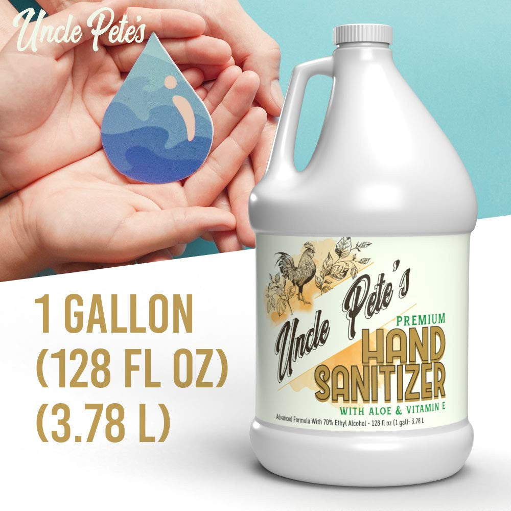 Uncle Pete's Hand Sanitizer Product Highlights 1 Gallon