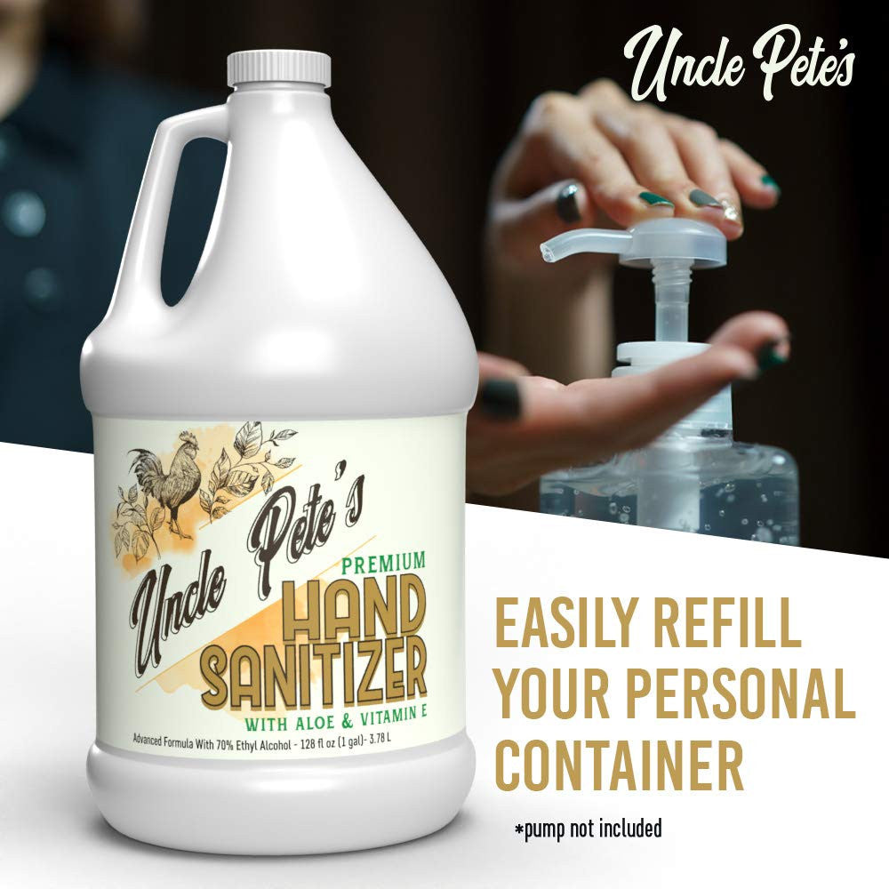 Uncle Pete's Hand Sanitizer Product Highlights Easy Refill